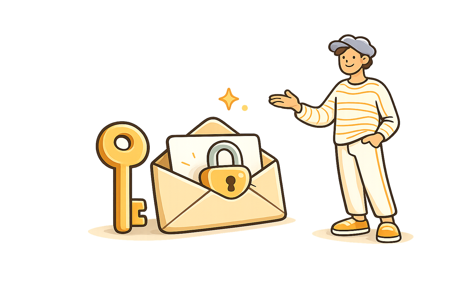 A key and a locked envelope — reset your AI Listing Concierge password